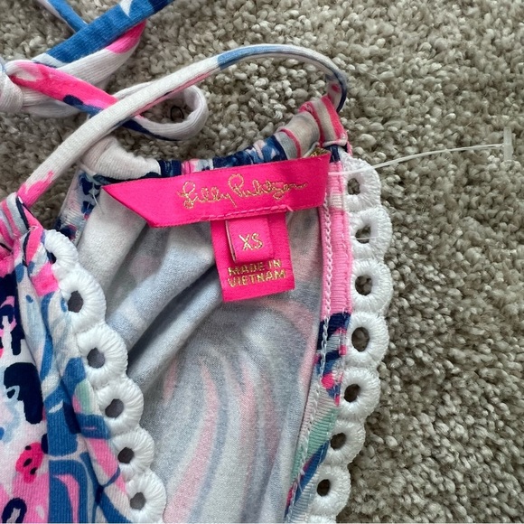 Lilly Pulitzer Romper Dress Floral Size XS Vacation Resort Preppy - Picture 8 of 11